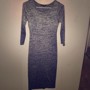 Midi grey long sleeve dress